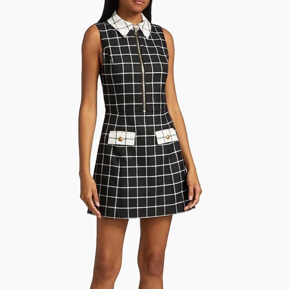 Alice + Olivia Ellis Check Mini dress - Size 2 - Picture 1 of 6